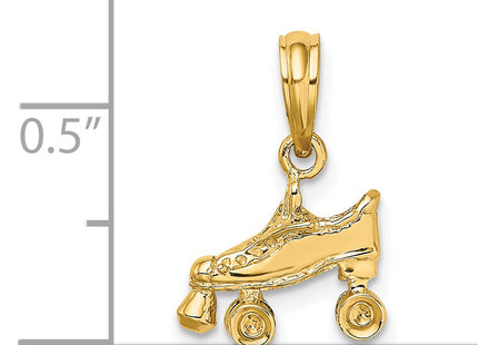 14k 3-D Roller Skate Charm