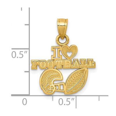 14K I HEART FOOTBALL Charm