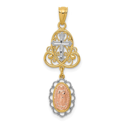 14K gold cross pendant