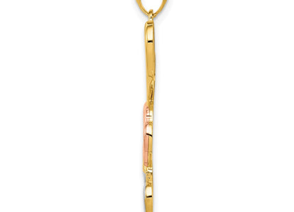 14k Yellow & Rhodium Pendants Style D4360 - Classique Jewelry Inc.