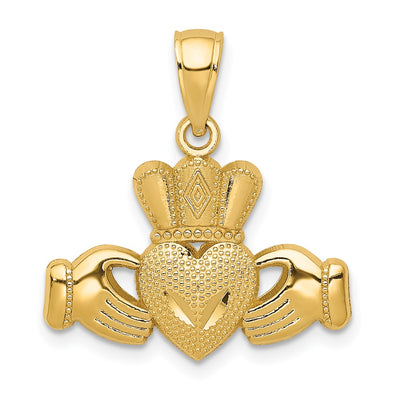 14K gold claddagh pendant