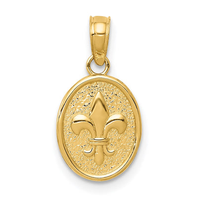 14K gold fleur de lis pendant