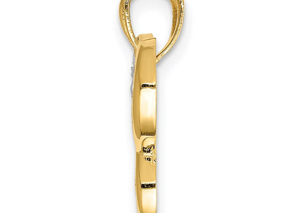 14k Yellow & Rhodium Pendants Style D4379 - Classique Jewelry Inc.