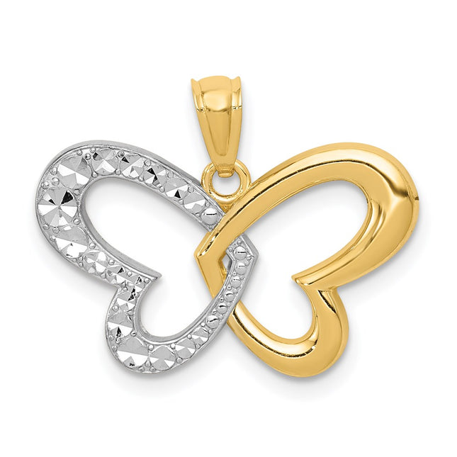 14k Yellow & Rhodium Pendants Style D4379 - Classique Jewelry Inc.
