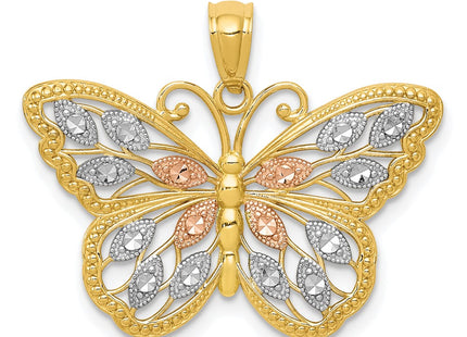 14k Yellow & Rhodium Pendants Style D4380 - Classique Jewelry Inc.