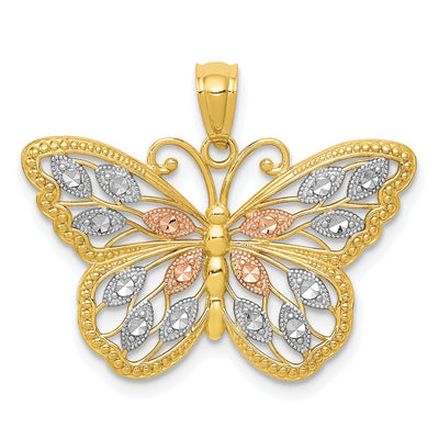 14K gold butterfly pendant