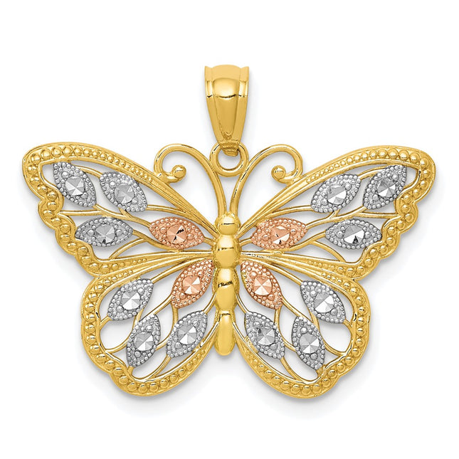 14k Yellow & Rhodium Pendants Style D4380 - Classique Jewelry Inc.