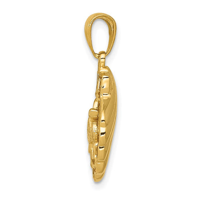 14K Sea Turtle in a Shell Pendant