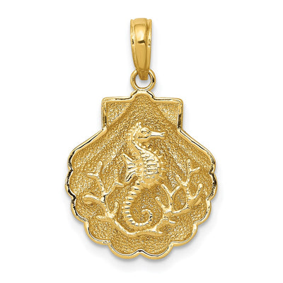 14K gold seahorse pendant