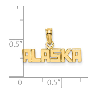 14K Polished ALASKA Charm