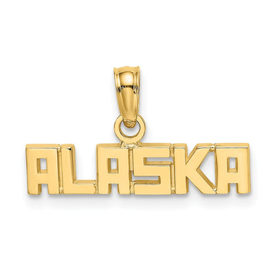14K Polished ALASKA Charm