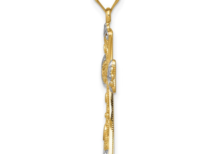 14k Yellow & Rhodium Pendants Style D4416 - Classique Jewelry Inc.