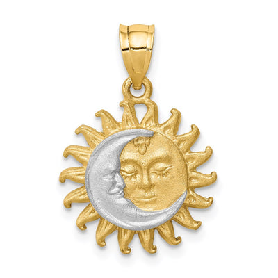 14K white gold moon pendant