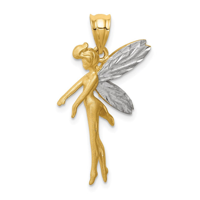 14k Yellow & Rhodium Pendants Style D4450 - Classique Jewelry Inc.