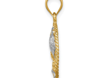 14k Yellow & Rhodium Pendants Style D4505 - Classique Jewelry Inc.