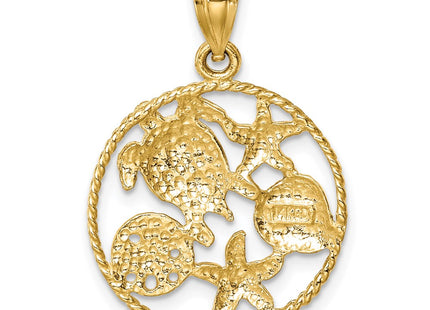 14k Yellow & Rhodium Pendants Style D4505 - Classique Jewelry Inc.