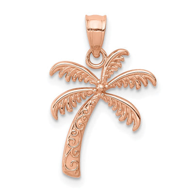 14K rose gold tree pendant