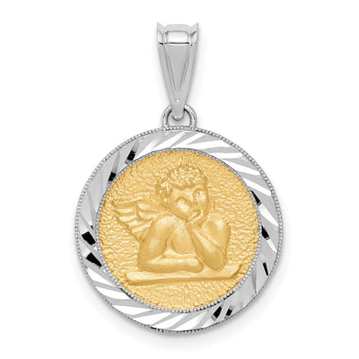 14K gold angel pendant