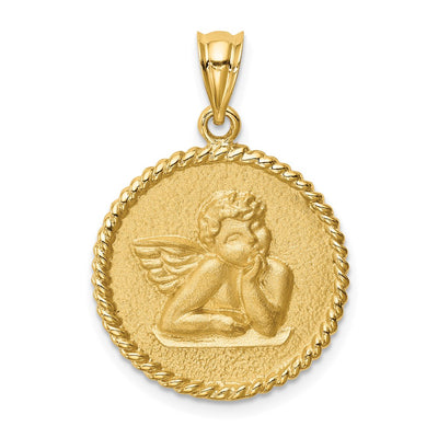 14K gold angel pendant