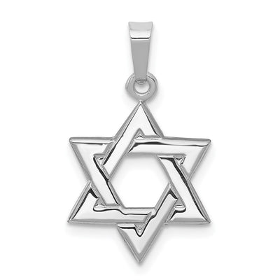 14K white gold star pendant