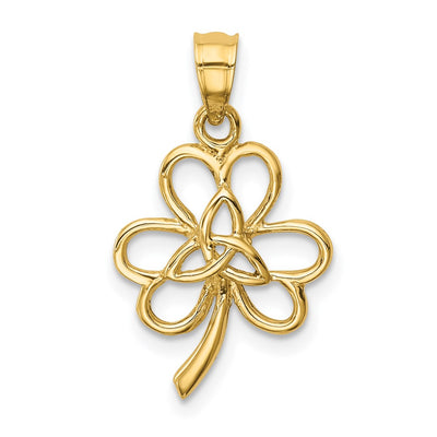14K gold clover pendant
