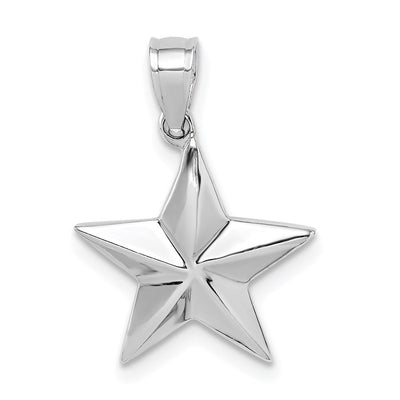 14K white gold star pendant