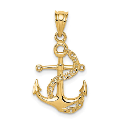 14K gold anchor link anchor chain