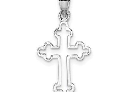 14K White Polished Cross Pendant (Style D4651)