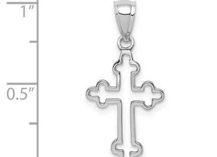 14K White Polished Cross Pendant (Style D4651)