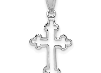 14K White Polished Cross Pendant (Style D4651)