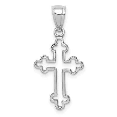 14K white gold cross pendant