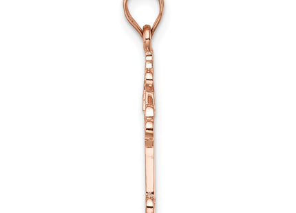 14K rose gold cross pendant, alternate view