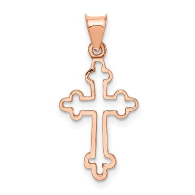 14K rose gold cross pendant