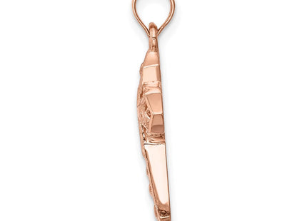 14K Rose Polished Cross Pendant (Style D4654)