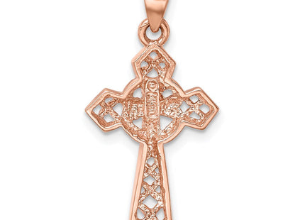 14K Rose Polished Cross Pendant (Style D4654)
