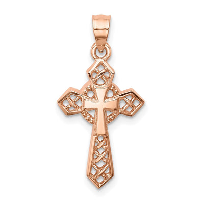 14K rose gold cross pendant