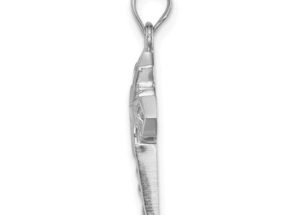 14K white gold cross pendant, alternate view