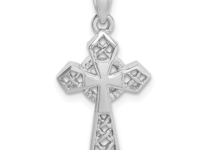 14K white gold cross pendant