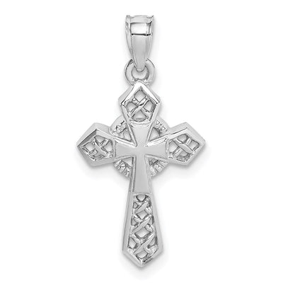 14K white gold cross pendant