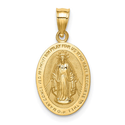 14K gold miraculous medal pendant