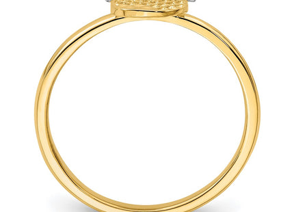14k Yellow & Rhodium Rings Style D4728 - Classique Jewelry Inc.