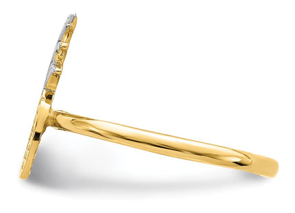 14k Yellow & Rhodium Rings Style D4728 - Classique Jewelry Inc.