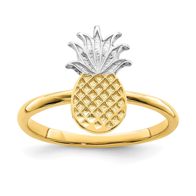 14k Yellow & Rhodium Rings Style D4728 - Classique Jewelry Inc.