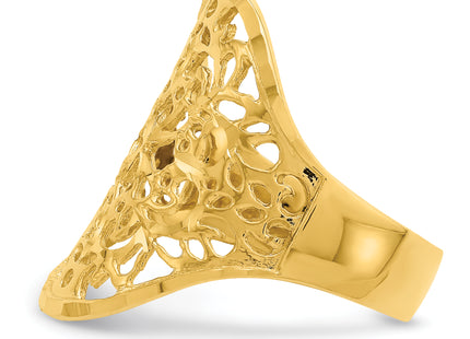 14K Polished Filigree Ring