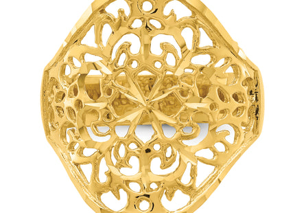 14K Polished Filigree Ring