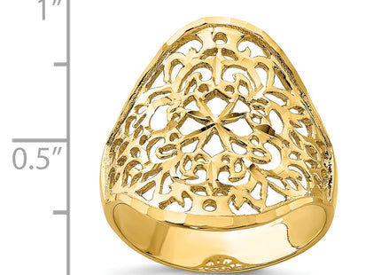 14K Polished Filigree Ring