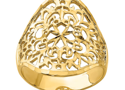 14K Polished Filigree Ring