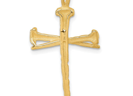14K Polished Nail Cross Charm (Style D4755)