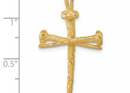 14K Polished Nail Cross Charm (Style D4755)