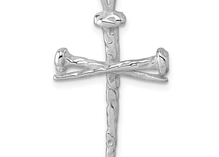 14K White Gold Nail Cross Charm (Style D4755W)